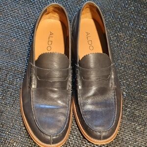 Aldo Men's Navy Blue Leather Loafers